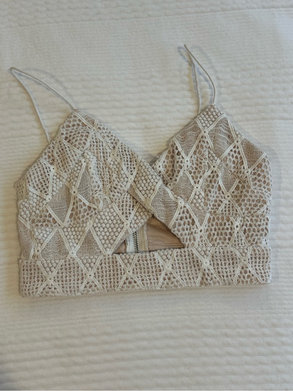 superdown Cream Crochet Lace Bralette Camisole